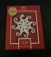 2013 Lenox Snow Majesty Snowflake Christmas Ornament Silver Plated 3.5” NEW picture