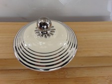Vintage 1948 Taylor Smith Taylor USA Platinum Rings Sugar Bowl Lid  MINT COND picture