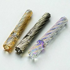 3 Pack Glass One Hitter 4in Twisted Tobacco Pipe Gold Black Rainbow picture