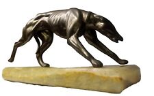 Bronze Vintag French Art Deco greyhound  With Onyx marble base picture