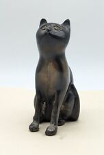 Brown Bronze Brass? Cat Kitty Metal Statue Figurine Figure 5.25