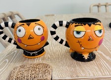 Glitterville Set of 2 Halloween Pumpkin Mugs NWT picture