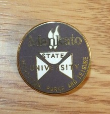 Purple & Gold Tone Mankato State University Recreation, Parks & Leisure Pin  picture
