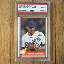 1991 Nolan Ryan PAC Pacific #92 Nolan's A Real Gamer MLB PSA 8 picture