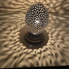 Moroccan lamps, Moroccan Handmade Brass/Silver Table Lamp 9.5” X 5” picture