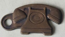 1940's VINTAGE SOUTHERN BELL TELEPHONE & TELEGRAPH CO EMPLOYEE BRASS KEY TAG FOB picture