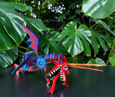 Oaxacan Alebrije Large Dragon Creature Copal Wood Carving Folk Art Mexican Color picture