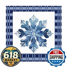 Trademark Fine Art Canvas Wall Art - Jean Plout Blue Snowflake Christmas B picture