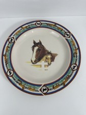 Folkcraft Stoneware Cedar Valley Stables Horse Mare & Foal Plate picture