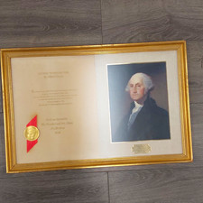 1969 White House George Washington Gilbert Stuart Print Nixon/Pat Nixon picture