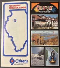 Illinois Tourism Brochure Lot Princeton, IL & Chestnut Mt. Resort 1960s-80s picture