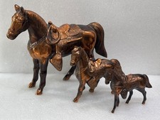 Vintage Copper Horse 3pc set picture