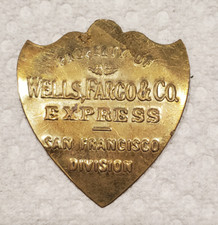 VINTAGE Wells Fargo Express San Fran division Plaque  Embossed. NOS picture