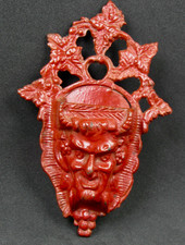 Red Devil Cast Iron Wall Pocket Mount Match Holder Bacchus Demon Satyr Halloween picture