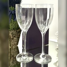 Orrefors Optica Symphony Water Glasses - Clear Blown Optic Bowl Water Goblets 2 picture