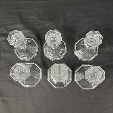 Candle Crystal Clear Glass Holders 6 Pieces 4