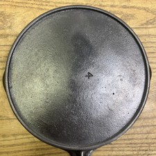 Vtg HTF Unmarked Vollrath Cast Iron Skillet #4 Outside Heat Ring Restored picture
