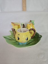 Vtg Anthropomorphic PY/Napco Yellow Salt & Pepper Shaker Mustard Condiment Set picture