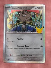 Galarian Meowth 101/128 Common ME: 30th Celebration Pokemon Holo Near Mint picture