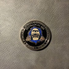 IBEW Local 666 Challenge Coin Richmond Virgina Blue Skull picture
