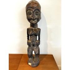 Vintage Hemba Singiti Female Ancestor Figure Congo African Wood Sculpture Art picture
