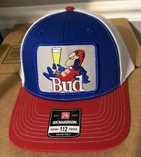 Bud Man Budweiser Bud Light Hat Richardson 112 Cap Vintage Style picture