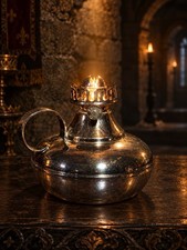 🔥Vintage Silver Plated Patina Wallace Oil Lamp #9065 With Wick- Working picture