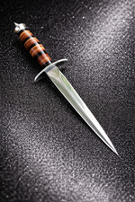 Handmade Double Edged Needle Point Knife High Polish Carbon Steel Survival Blade picture