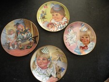 Kaiser Little Clowns 4 Plates lot -The Red Mask, concertina, Pigtails puppies G1 picture