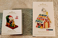 2 SNOOPY & WOODSTOCK HALLMARK KEEPSAKE ORNAMENTS THE PEANUTS HOME SWEET HOME &.. picture