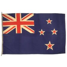 Vintage Wool Hand Painted New Zealand Flag Cloth Nautical Union Jack Art Textile picture