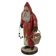 Vintage 1988 House Of Hatten Santa Claus Figurine With Basket & Goose 15