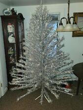 7' Aluminum Taper Carey-McFall 201 Christmas Tree with Holly Time Color Wheel picture
