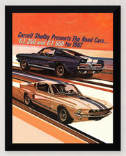 9.5X12 FRAMED CARROLL SHELBY PRESENTS 1967 GT350 GT500 ROAD CARS REPRO PRINT picture
