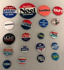 Lot of 20 Vintage Rhode Island Political Campaign Buttons/Pins Pell, Caprio etc picture