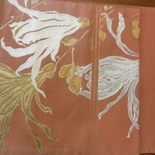 Vintage Nagoya Obi Heavy Metallic Gold Embellishments 1970s picture
