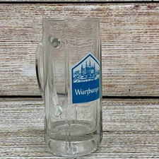 Vintage Würzburger Beer Glass Mug Stein Clear Glass Made in Germany picture