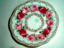 Mignon, Bavaria. Rose Decorated Gold Trim Plate - Excellent 6