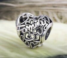 New Pandora Family Heart Charm Holiday Spirit Openwork Bead w/pouch picture