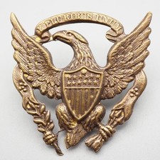 Indian Wars to Spanish American War Army Infantry Cap Badge SEW ON LOOPS picture