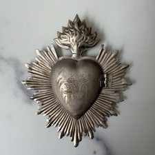 Old-style ex-voto  in the shape of the Sacred Heart of Mary 4 in × 5 in. picture
