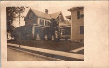 1910-20's RPPC BIG HOUSE ARCHITECTURE GREAT FRONT PORCH SIDEWALK PHOTO POSTCARD picture