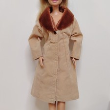 1/6 Scale Barbie Doll Clothes LIGHT BROWN LONG COAT JACKET Fall Winter Fashion picture