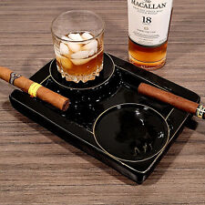 Cigar Ashtray ceramics 2 Drink Coaster 2 Large Rest Outdoor Cigars Ashtray picture