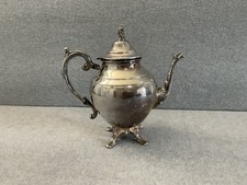 Vintage Wm. Rogers Silver Plate Footed Teapot Hinged Lid Victorian Style picture