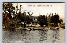 Fox Lake WI-Wisconsin, Grand View Resort, Antique, Vintage Postcard picture