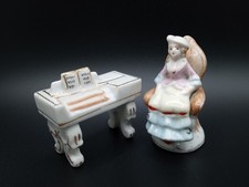 Vintage Porcelain Figurines - Woman Playing Piano - Made in Occupied Japan picture