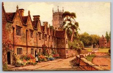 Chipping Campden Old Almshouses England Vintage Postcard W. Carruthers Art D278 picture