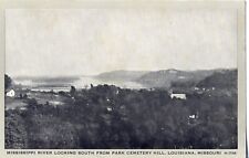 Mississippi River Looking South From Park Cemetery, Louisiana, Mo. Missouri Card picture