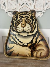 Tiger Papier Mache Tray Handpainted Vintage 1980s Thailand Chaiyot Artist Signed picture